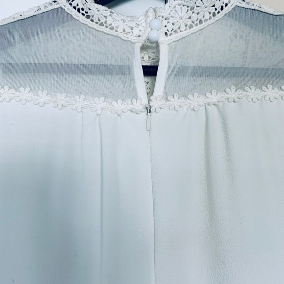 Paradise USA Embroidered Lace Dressy Flowy Romper/Jumpsuit - Ivory | Size: S - Picture 11 of 11